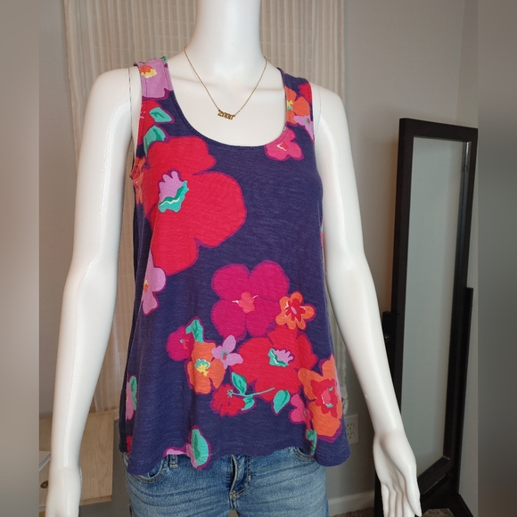 Lilly Pulitzer 2012 Print Tank with Zip Back, Navy S - Picture 4 of 10